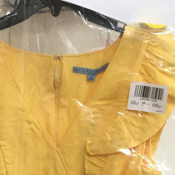 ANTONIO MELANI Yellow Sunshine Ruffle Midi Dress - Picture 8 of 8